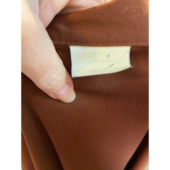 vintage 1970s rust wrap skirt 70s dancewear s/m tie waist bronze disco boho - Picture 8 of 8